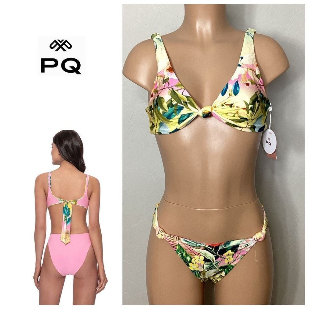 New. Pilyq Reversible Tropical Print Bikini. Retails $156. Medium